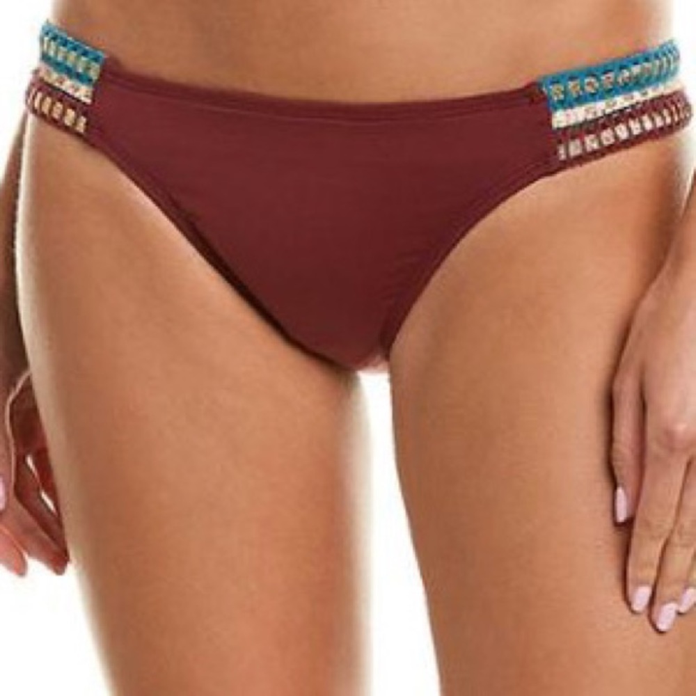 La Blanca Stitch Hipster Bikini Bottom in Mahogany